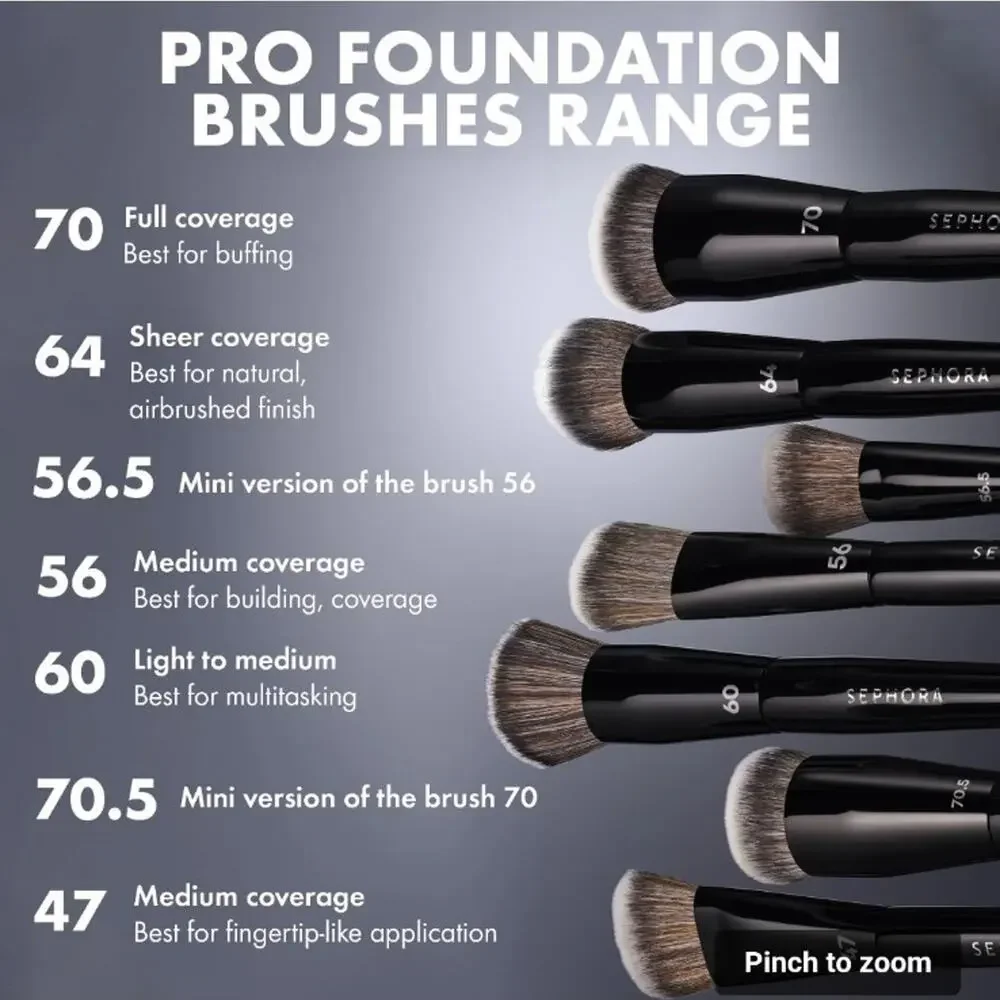 Sephora Collection 47 Pro Brush Foundation Makeup Brush New